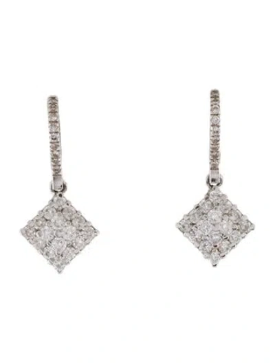 Pre-owned Earrings 18k 1.46ctw Diamond Drop  In Multi