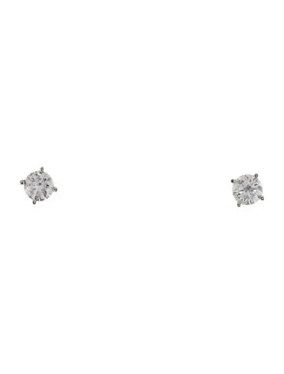Pre-owned Earrings 18k 1.50ctw Diamond Solitaire Stud  In Multi