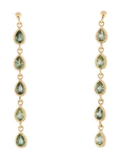 Pre-owned Earrings 18k 1.50ctw Sapphire Drop  In Multi