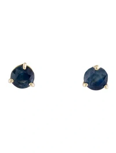Pre-owned Earrings 18k 1.50ctw Sapphire Stud  In Multi