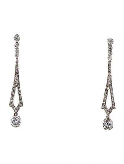 Pre-owned Earrings 18k 1.57ctw Diamond Drop  In Multi