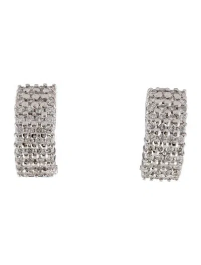 Pre-owned Earrings 18k 1.58ctw Diamond Row Earclips In Multi