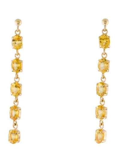 Pre-owned Earrings 18k 1.59ctw Sapphire Drop  In Multi