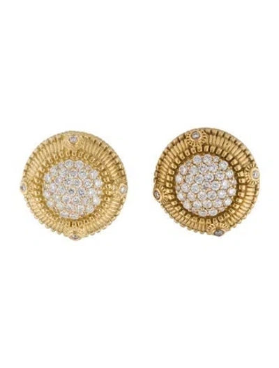 Pre-owned Earrings 18k 1.70ctw Diamond Earclips In Multi