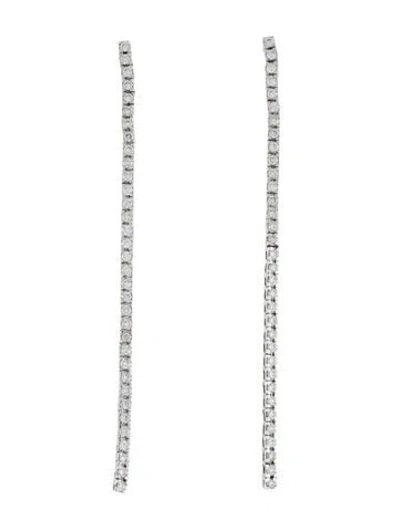 Pre-owned Earrings 18k 1.70ctw Diamond Line Drop  In Multi