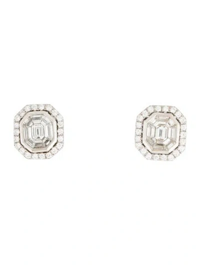 Pre-owned Earrings 18k 1.71ctw Diamond Stud  In Multi