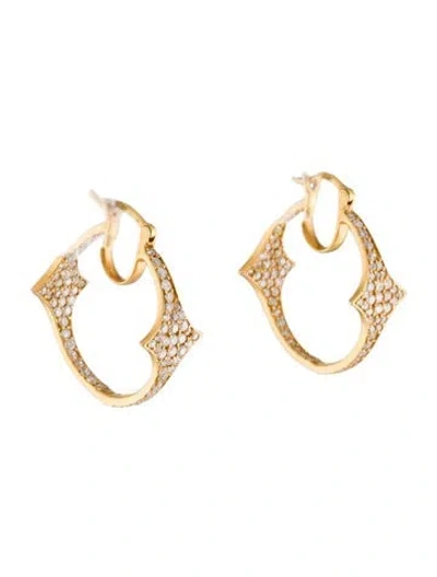 Pre-owned Earrings 18k 1.72ctw Diamond Star Spike Hoop  In Multi