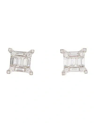 Pre-owned Earrings 18k 1.72ctw Diamond Stud  In Multi