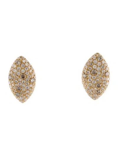 Pre-owned Earrings 18k 1.73ctw Diamond Pavé Marquise Earclip  In Multi