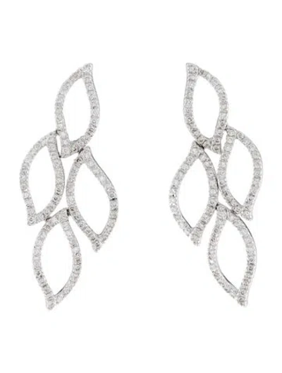 Pre-owned Earrings 18k 1.76ctw Diamond Drop Earclip  In Multi