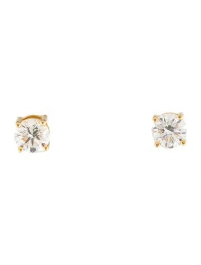 Pre-owned Earrings 18k 1.76ctw Diamond Stud  In Multi