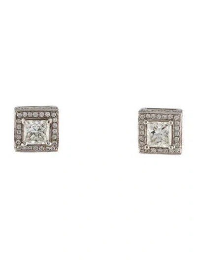 Pre-owned Earrings 18k 1.81ctw Diamond Stud  In Multi