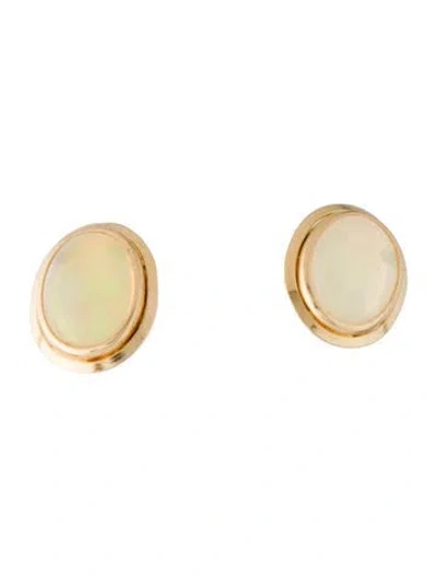 Pre-owned Earrings 18k 1.88ctw Opal Stud  In Multi
