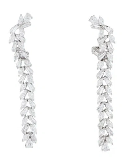 Pre-owned Earrings 18k 1.94ctw Diamond Drop Earclips In Multi