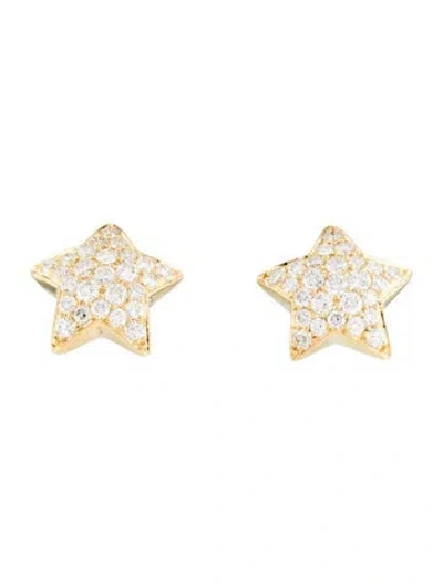 Pre-owned Earrings 18k 1.94ctw Diamond Star Stud  In Multi