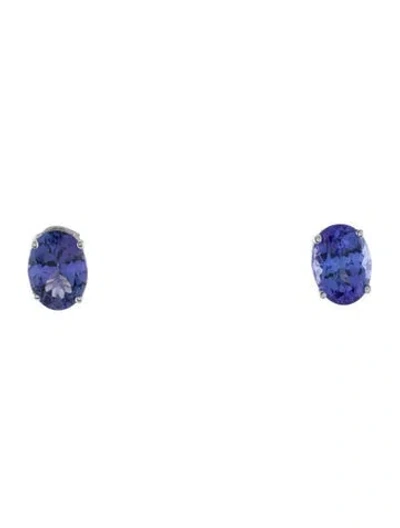 Pre-owned Earrings 18k 1.96ctw Tanzanite Stud  In Multi