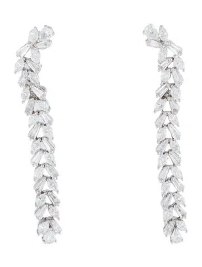 Pre-owned Earrings 18k 1.97ctw Diamond Drop Earclips In Multi