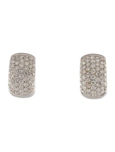 Pre-owned Earrings 18k 2.00ctw Diamond Chunky Huggie  In Multi