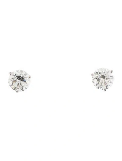 Pre-owned Earrings 18k 2.00ctw Diamond Stud  In Multi