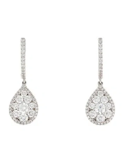Pre-owned Earrings 18k 2.04ctw Diamond Pavé Drop  In Multi