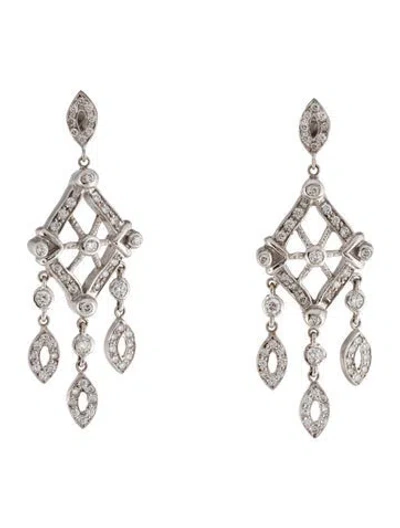 Pre-owned Earrings 18k 2.05ctw Diamond Drop  In Multi