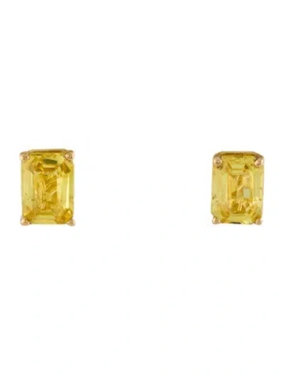 Pre-owned Earrings 18k 2.05ctw Sapphire Stud  In Multi