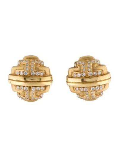 Pre-owned Earrings 18k 2.08ctw Diamond Clip-on  In Multi