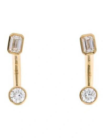 Pre-owned Earrings 18k 2.09ctw Lab-grown Diamond Drop  In Multi