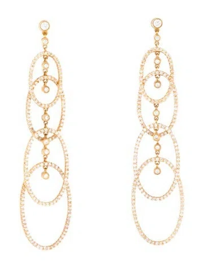 Pre-owned Earrings 18k 2.13ctw Diamond Oval Drop  In Multi