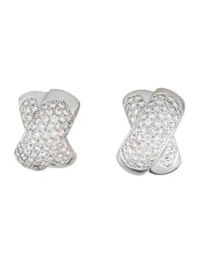 Pre-owned Earrings 18k 2.30ctw Diamond Earclip  In Multi