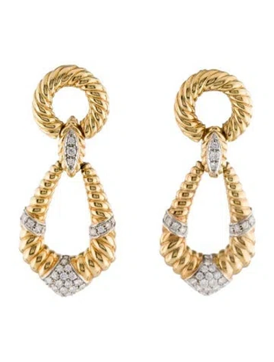 Pre-owned Earrings 18k 2.50ctw Diamond Clip-on Drop  In Multi