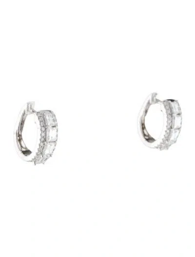 Pre-owned Earrings 18k 2.50ctw Diamond Hoop  In Multi