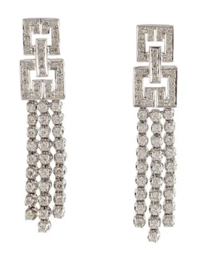 Pre-owned Earrings 18k 2.52ctw Diamond Drop Earclips In Multi