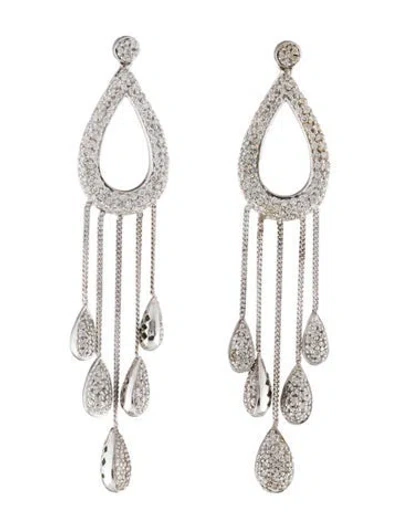 Pre-owned Earrings 18k 2.55ctw Diamond Pave Chandelier  In Multi