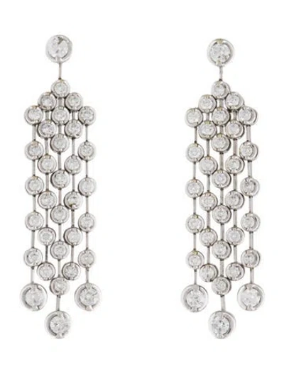 Pre-owned Earrings 18k 2.58ctw Diamond Chandelier  In Multi