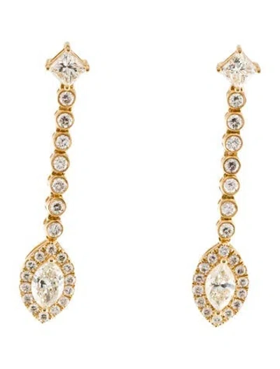 Pre-owned Earrings 18k 2.64ctw Diamond Drop  In Multi