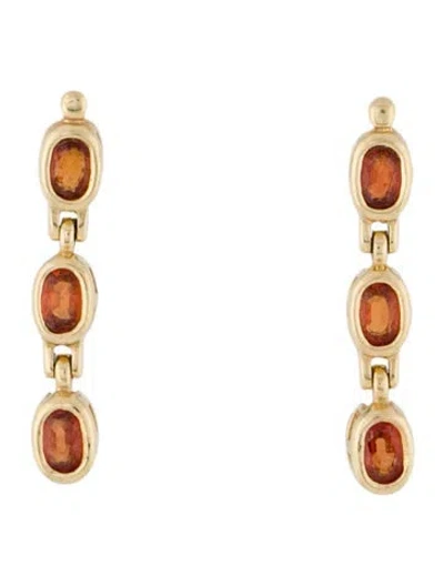 Pre-owned Earrings 18k 2.67ctw Sapphire Drop  In Multi