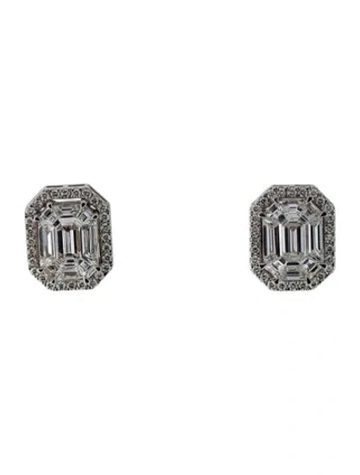 Pre-owned Earrings 18k 2.69ctw Diamond Stud  In Multi
