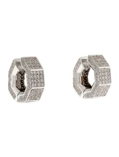 Pre-owned Earrings 18k 2.72ctw Diamond Hoop  In Multi