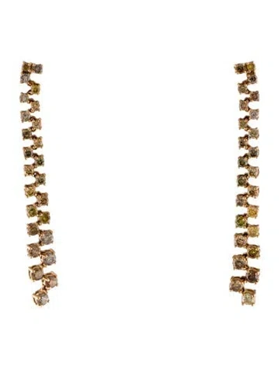 Pre-owned Earrings 18k 2.76ctw Diamond Drop  In Multi