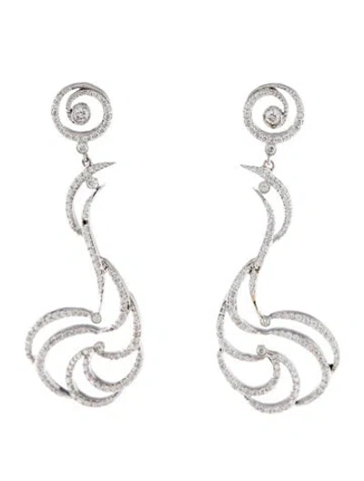 Pre-owned Earrings 18k 2.80ctw Diamond Drop  In Multi