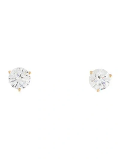 Pre-owned Earrings 18k 2.84ctw Lab-grown Diamond Solitaire Stud  In Multi