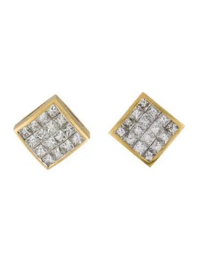 Pre-owned Earrings 18k 2.88ctw Diamond Earclip  In Multi