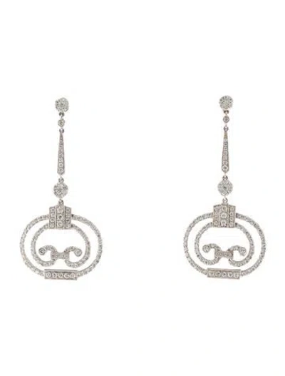 Pre-owned Earrings 18k 3.00ctw Diamond Milgrain Drop  In Multi