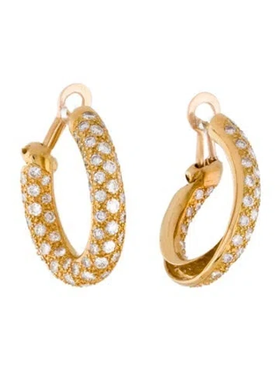 Pre-owned Earrings 18k 3.04ctw Diamond Hoop  In Multi