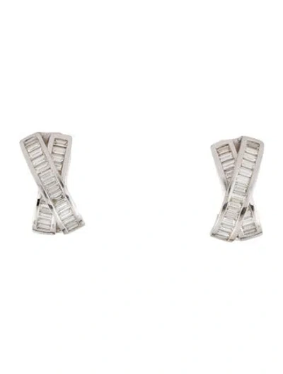 Pre-owned Earrings 18k 3.12ctw Diamond Earclip  In Multi
