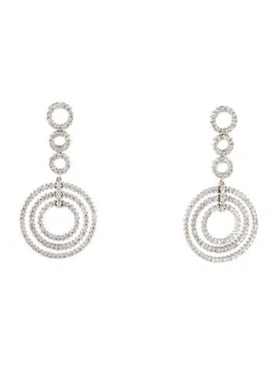 Pre-owned Earrings 18k 3.14ctw Diamond Drop  In Multi