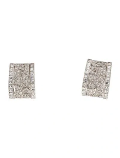 Pre-owned Earrings 18k 3.19ctw Diamond Earclip  In Multi
