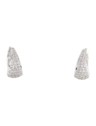 Pre-owned Earrings 18k 3.22ctw Diamond Inside-out Hoop  In Multi