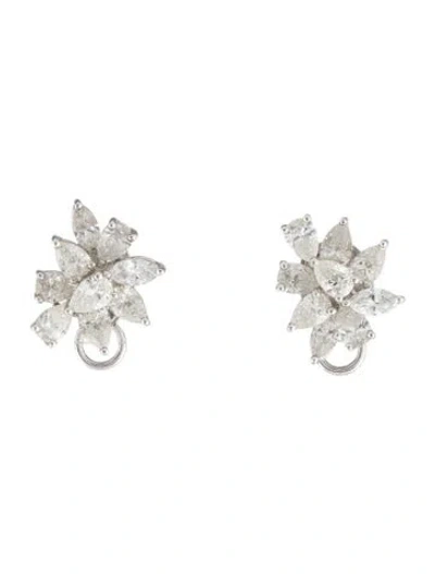Pre-owned Earrings 18k 3.62ctw Diamond Stud  In Multi